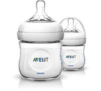 Philips Avent 125ml Natural Feeding Bottle for Newborn (Transparent, Pack of 2)