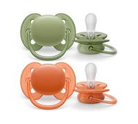 Philips Avent Ultra Soft Soothers, Soft and Flexible Soothers for Babies Aged 18 Months Plus, BPA-Free, with Steriliser Carry Case, 2 Pack (Model SCF093/01)