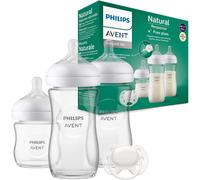 Philips Avent 3 GLASS Baby Bottle Newborn Gift Set Anti Colic Soother, SCD878-11