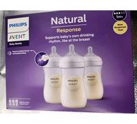 Philips Avent 903/03Natural response Baby Bottle - 3 x 260ml Milk Bottle for 1m+