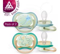 Philips Avent Air Night Soother Boy Pack of 2│Suitable From 0-6months Babies