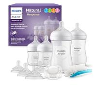 Philips Avent Baby Bottle Newborn Gift Set - 4 Baby Milk Bottles, 2 Extra Nipples, Ultra-Soft Pacifier and Bottle Brush, Babies Aged 0-12 Months+ (Model SCD838/13)