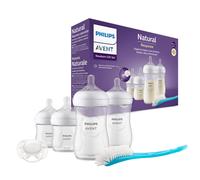 Philips Avent Baby Bottle Newborn Gift Set - 4 Baby Milk Bottles, Ultra-Soft Pacifier and Bottle Brush, Babies Aged 0-12 Months+ (Model SCD838/11)