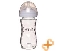 PHILIPS AVENT Baby Feeding Glass Bottle "Natural" 240ml Breast-Shaped Nipples