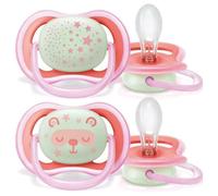 Philips Avent SCF376/22 ultra air night Dummy, 6-18 months, glow in the dark, Double pack, Star/Bear