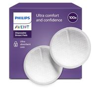Philips Avent Disposable Breast Pads - Triple Layer Absorbent Core, Leak-Proof, Honeycomb Soft Silky Feel, Ultra Thin and Discreet, Individually Packed, 100 Count, SCF254/13