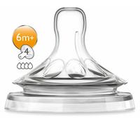 Philips Avent Milk Bottle 2 Teats FAST Flow 6m+ NATURAL Breast Shape SCF044-27