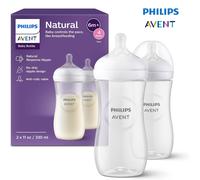 Philips Avent Natural Response Baby Bottle Double Pack 330ml Clear Kids