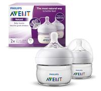 Philips Avent Natural Baby Bottle, Clear, 2oz, 2pk, SCF019/25