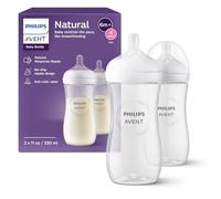 Philips Avent Natural Response Baby Bottle - 330ml Baby Milk Bottle, BPA Free for Babies with 3M+ Teat (Model SCY906/01) by Fratelli (Pack of 2)