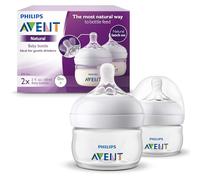 Philips Avent Natural Baby Bottles, with First Flow Nipple, 2OZ/60ML, 2 Pack, SCF019/25