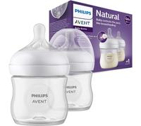 Avent Natural Response Baby Bottle - 2 x 125ml Baby Milk Bottle for Newborns and Up, BPA Free, 0+ Months (Model SCY900/02)