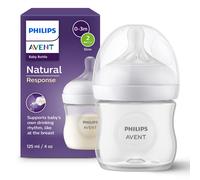 Philips Avent Natural Response Baby Bottle - 125ml Baby Milk Bottle for Newborns and Up, BPA Free, 0+ Months (Model SCY900/01)