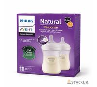 Philips Avent Natural Response Baby Bottle - 2 x 260ml Milk 3-6 Months