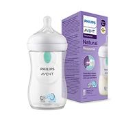 Philips Avent Natural Response Baby Bottle, 260 ml, AirFree Colic Bottle Without Bisphenol A, for Newborns from 1 Months, Elephant Pattern (Model SCY673/81)