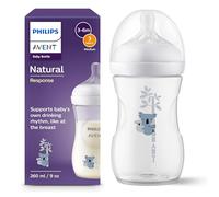 Philips Avent Natural Response Baby Bottle - 260ml Baby Milk Bottle, BPA Free for Babies 1 Month+, Koala Pattern (Model SCY903/67)