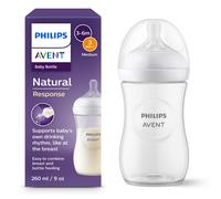 Philips Avent Natural Response Baby Bottle - 260ml Baby Milk Bottle for Newborns and Up, BPA Free, 1+ Months (Model SCY903/01)