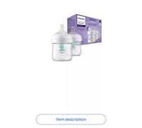Philips AVENT Natural Response SCY670/02 Bottle Air Free Vent 125ml, flow 2 teat, 2 pieces