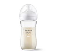 Philips Avent Natural Response Glass Baby Bottle - 240ml Baby Milk Bottle, BPA Free for Newbown Babies 1 Month+ (Model SCY933/01)