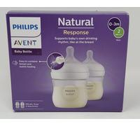 Philips Avent Natural Response Baby Bottles 2 x 125ml With Anti Colic Valve 0M +