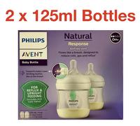 Philips Avent Natural Response Baby Bottles 2 x 125ml With Anti Colic Valve 0M +