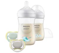 Philips Avent Natural Response Pack: 2 Decorated Baby Bottles + 2 Ultra Air Pacifiers 260ml Clear 0-6 Months Kids