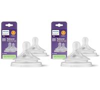 Philips Avent Natural Response Bottle Teat - 2 x Baby Bottle Flow 3 Teats for Newborn Babies, 1+ Months, BPA Free (Model SCY963/02) (Pack of 2)