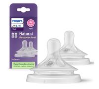 Philips Avent Natural Response Bottle Teat - 2 x Baby Bottle Flow 4 Teats for Babies Aged 3+ Months, BPA Free (Model SCY964/02)