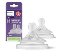 Avent Natural Response Bottle Teat - 2 x Baby Bottle Flow 6 Teats for Babies Aged 6+ Months, BPA Free (Model SCY966/02)