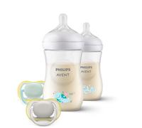 Philips Avent Natural Response Pack: 2 Decorated Baby Bottles + 2 Ultra Air Pacifiers 260ml Clear 0-6 Months Kids