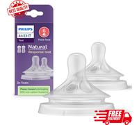 Philips Avent Natural Response Bottle Teat - 2 x Baby Bottle Flow 6 Teats for Babies Aged 6+ Months, BPA Free (Model SCY966/02)