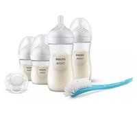 Philips Avent Baby Bottle Newborn Gift Set - 4 Baby Milk Bottles, Ultra-Soft Pacifier and Bottle Brush, Babies Aged 0-12 Months+ (Model SCD838/11)