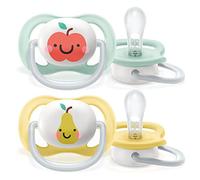 Philips Avent SCF080/17 Ultra Air Dummies 0-6 Months, Breathable, Orthodontic, BPA-Free, Double Pack, Apple/Pear