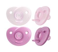 Philips Avent SCF099/22 Pack of 2 Soothers 0-6 Months - Light Pink/Raspberry Pink
