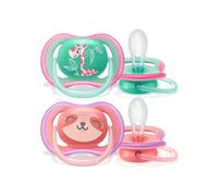 PHILIPS AVENT Set of 2 Ultra air pacifiers - 18 months and + - Green and pink