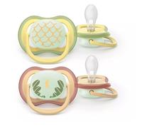 PHILIPS AVENT Silicone Soother 0-6 Months 2 Pack "Ultra air night" SCF376/27