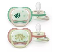 PHILIPS AVENT Silicone Soother 6-18 Months 2 Pack "Ultra air night" SCF376/31