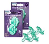 Philips Avent Soothie 3-18 Months, Green/Green, 4 Pack, SCF192/45