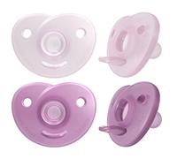 Philips AVENT Soothie Heart Pacifier, 0-3 Months, Pink/Light Pink, 4 Pack, SCF099/42