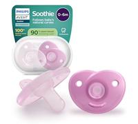 Philips Avent Soothie Soothers - One-Piece Silicone Design, Newborns, Flexible Teat, BPA-Free, Sterilising Case, 2 Pack, SCF099/27