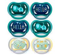 Philips Avent Ultra Air Day Night Soothers 18+ Months with Carry and Sterilising Box, 18+ Months, Pack of 6, Plain
