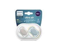 Philips Avent Ultra Air Dummy 2 Pack - 18+ Months, Light Green/Grey and Blue/Yellow (Model SCF349/01)