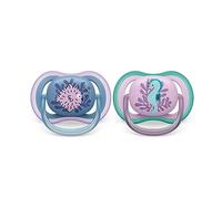 Philips Avent Ultra Air Dummy - 2 x Lightweight, Breathable Dummies for 6-18 Months without Bisphenol A, Includes Steriliser Case (Model SCF085/61)
