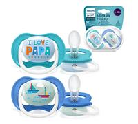 Philips Avent Ultra Air Dummy, for 6-18 months, Orthodontic & BPA-Free, Including Sterilizer/Carrying Case, 2 pcs (Model SCF080/03)