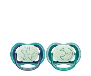 Philips Avent Ultra Air Night Time 6-18m Baby Boy Star & Moon Pacifiers - 2 pcs