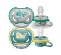 Philips Avent Ultra Air Soothers, Light, Breathable Soothers for Babies Aged 18 Months Plus, BPA-Free, with Steriliser Carry Case, 2 Pack (Model SCF349/24)