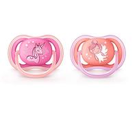 Philips Avent Ultra Air Pacifier, 6-18 months, contemporary decos, pink/peach, 2 pack, SCF345/22