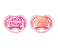 Philips Avent Ultra Air Pacifier, 6-18 months, pink/peach, fashion decos, 2 pack, SCF343/22