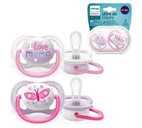 Philips Avent Soother Ultra Air Happy Girls 0-6M White/Pink 2 pcs