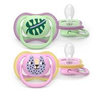 Philips AVENT Ultra Air Pacifier SCF087/13 - Orthodontic, 6-18 months, Silicone, BPA-free, 2-pack